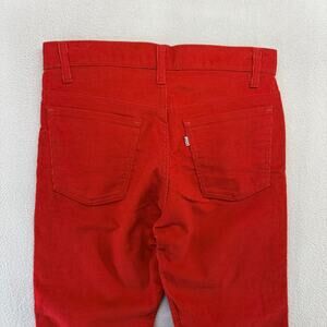 Vintage Levis Pants Men's 31x36 Red Corduroy 519 Straight Made In USA 70s 80s